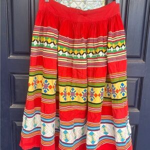 Vintage 60-70s Boho Gypsy mountain Festival peasant Skirt Cotton Hippie Estate